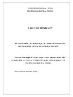 Đề tài nghiên cứu khoa học: Ảnh hưởng việc sử dụng điện thoại thông minh đến sự biến đổi tương tác xã hội của sinh viên ngành công tác xã hội Trường Đại học Hải Phòng