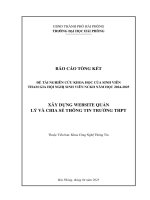 Đề tài nghiên cứu khoa học: Xây dựng Website quản lí và chia sẻ thông tin trường THPT