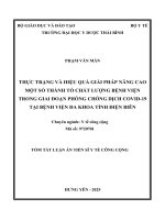 Tóm tắt: Thực trạng và hiệu quả giải pháp nâng cao một số thành tố chất lượng bệnh viện trong giai đoạn phòng chống dịch COVID-19 tại Bệnh viện Đa khoa tỉnh Điện Biên