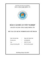 Khóa luận tốt nghiệp Công nghệ thông tin: Xây dựng website bán mỹ phẩm