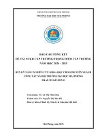 Đề tài nghiên cứu khoa học: Rèn kỹ năng nghiên cứu khoa học cho sinh viên ngành công tác xã hội trường Đại học Hải Phòng