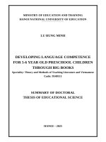Tóm tắt: Phát triển năng lực ngôn ngữ cho trẻ mẫu giáo 5-6 tuổi thông qua Big book