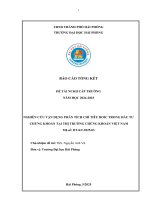 Đề tài nghiên cứu khoa học cấp Trường: Nghiên cứu vận dụng phân tích chỉ tiêu roic trong đầu tư chứng khoán tại thị trường chứng khoán Việt Nam