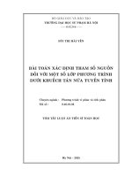 Tóm tắt: Bài toán xác định tham số nguồn đối với một số lớp phương trình dưới khuếch tán nửa tuyến tính