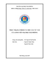 Đề tài nghiên cứu khoa học: Thực trạng stress và nhu cầu tư vấn của sinh viên Trường Đại học Hải Phòng