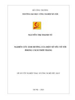 Nghiên cứu ảnh hưởng của một số yếu tố đến phong cách thời trang