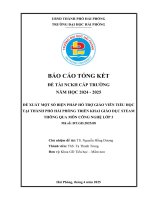 Đề tài nghiên cứu khoa học: Đề xuất một số biện pháp hỗ trợ giáo viên tiểu học tại Thành phố Hải Phòng triển khai giáo dục Steam thông qua môn công nghệ lớp 3