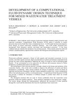 Development of a computational fluid dynamic design technique for mixed wastewater treatment vessels