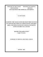 STUDYING THE ASSOCIATION BETWEEN PREVALENCES OF CERTAIN BACTERIA IN TUMOR TISSUES AND KRAS, BRAF, AND HSP110 GENE MUTATIONS IN PATIENTS WITH COLORECTAL CANCER