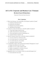 Bộ Đề thi Ôn luyện trắc nghiệm môn f4 acca corporate and business law số 3