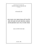 Bài toán xác định tham số nguồn đối với một số lớp phương trình dưới khuếch tán nửa tuyến tính