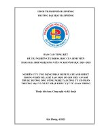 Đề tài nghiên cứu khoa học: Nghiên cứu ứng dụng phần mềm Plate and sheet trong thiết kế chế tạo một số chi tiết cơ khí thuộc đường ống công nghệ tại Công ty Cổ phần Thương mại và Xuất khẩu vật tư giao thông