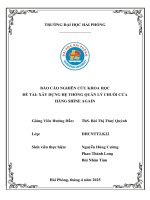 Đề tài nghiên cứu khoa học: Xây dựng hệ thống quản lý chuỗi cửa hàng Shine Again