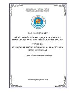 Đề tài nghiên cứu khoa học: Xây dựng hệ thống điểm danh và tra cứu điểm bằng khuôn mặt