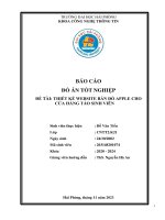 Khóa luận tốt nghiệp Công nghệ thông tin: Thiết kế website bán đồ Apple cho cửa hàng 