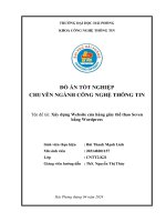 Khóa luận tốt nghiệp Công nghệ thông tin: Xây dựng website cửa hàng giày thể thao seven bằng Wordpress
