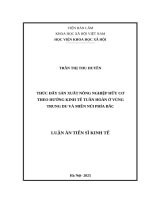 Thúc đẩy sản xuất nông nghiệp hữu cơ theo hướng kinh tế tuần hoàn ở vùng Trungdu và miền núi phía Bắc