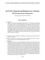 Bộ Đề thi Ôn luyện tự luận môn f4 acca corporate and business law số 1