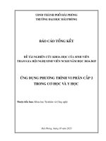 Đề tài nghiên cứu khoa học: Ứng dụng phương trình vi phân cấp 2 trong cơ học và y học