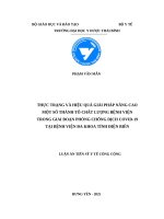 Thực trạng và hiệu quả giải pháp nâng cao một số thành tố chất lượng bệnh viện trong giai đoạn phòng chống dịch COVID-19 tại Bệnh viện Đa khoa tỉnh Điện Biên