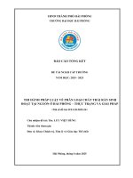 Đề tài nghiên cứu khoa học: Thi hành pháp luật về phân loại chất thải rắn sinh hoạt tại nguồn ở Hải Phòng - thực trạng và giải pháp