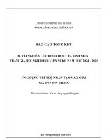 Đề tài nghiên cứu khoa học: Ứng dụng Trí tuệ nhân tạo vào giải mã tệp tin DICOM