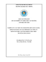 Đề tài nghiên cứu khoa học cấp Trường: Nghiên cứu các nhân tố ảnh hưởng đến chất lượng kiểm toán báo cáo tài chính do Công ty kiểm toán độc lập ở Hải Phòng thực hiện