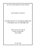 Tóm Tắt: Văn hóa ứng xử của người Mạ ở khu vực Vườn Quốc gia Cát Tiên hiện nay