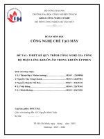 Đồ án Công nghệ chế tạo máy | Thiết kế quy trình công nghệ gia công bộ phận lòng khuôn âm trong khuôn ép phun