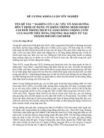 ĐỀ CƯƠNG KHÓA LUẬN | NGHIÊN CỨU CÁC YẾU TỐ ẢNH HƯỞNG ĐẾN Ý ĐỊNH SỬ DỤNG TỦ KHÓA THÔNG MINH SMART LOCKER TRONG DỊCH VỤ GIAO HÀNG CHẶNG CUỐI CỦA NGƯỜI TIÊU DÙNG THƯƠNG MẠI ĐIỆN TỬ TẠI THÀNH PHỐ HỒ CHÍ MINH