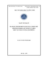 Đa dạng thành phần loài sán lá Đơn chủ (monogenoidea) ký sinh Ở cá biển khu vực Đảo cát bà, hải phòng