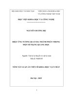 Tóm tắt hiệu Ứng tương quan Đa thành phần trong một số mạng quang học