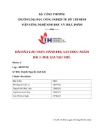 IUH | BÀI BÁO CÁO THỰC HÀNH PHỤ GIA THỰC PHẨM | PHỤ GIA TẠO NHŨ.
