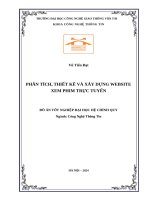 Đồ Án tốt nghiệp phân tích, thiết kế và xây dựng website xem phim trực tuyến