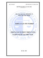 Khóa luận tốt nghiệp Luật học: Pháp luật về phát triển năng lượng sạch tại Việt Nam