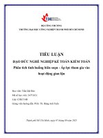IUH | Tiểu luận Đạo đức nghề nghiệp Kế toán - Kiểm toán | PHÂN TÍCH TÌNH HUỐNG BIÊN SOẠN - ÁP LỰC THAM GIA VÀO HOẠT ĐỘNG GIAN LẬN
