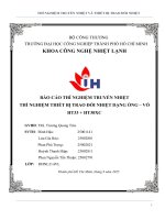IUH | Báo cáo thí nghiệm truyền nhiệt thí nghiệm thiết bị trao đổi nhiệt dạng ống - vỏ HT33 + HT30XC