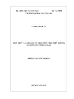 Khóa luận tốt nghiệp Luật học: Khởi kiện vụ án dân sự và thực tiễn thực hiện tại Toà án nhân dân tỉnh Bắc Kạn