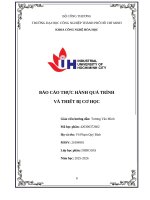 IUH | BÁO CÁO THỰC HÀNH QUÁ TRÌNH VÀ THIẾT BỊ CƠ HỌC | BÀI 7: QUÁ TRÌNH CÔ ĐẶC