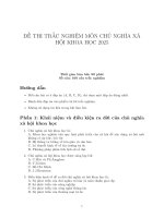 Bộ Đề thu trắc nghiệm môn chủ nghĩa xã hội khoa học