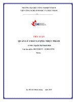 IUH | Tiểu luận Quản lý chất lượng thực phẩm