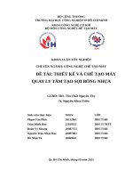 IUH | Khóa luận tốt nghiệp ngành Công nghệ chế tạo máy | THIẾT KẾ VÀ CHẾ TẠO MÁY QUAY LY TÂM TẠO SỢI BÔNG NHỰA