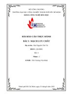 IUH | BÀI BÁO CÁO THỰC HÀNH | BÀI 3 : MẠCH LƯU CHẤT