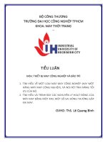 IUH | Tiểu luận thiết bị may công nghiệp và bảo trì