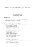Bộ Đề thi trắc nghiệm môn giáo dục học