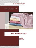 Thuyết minh dự án khu du lịch tơ lụa |0918755356 |www.duanviet.com.vn