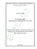 Tác Động lực làm việc cho người lao Động tại công ty cảng   chi nhánh tổng công ty Đông bắc, tỉnh quảng ninh