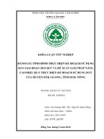 Đánh giá kế hoạch sử dụng Đất giai Đoạn 2015 2017 và Đề xuất giải pháp nâng cao hiệu quả thực hiện kế hoạch sử dụng Đất của huyện Đăk glong, tỉnh Đăk nông