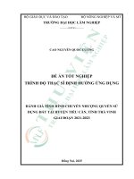 Đánh giá tình hình chuyển nhượng quyền sử dụng Đất tại huyện tiểu cần, tỉnh trà vinh giai Đoạn 2021 2023