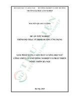 Giải pháp nâng cao chất lượng Đội ngũ công chức của sở nông nghiệp và phát triển nông thôn hà nội